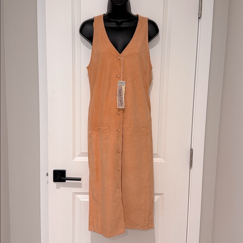 Diane Von Furstenberg Vintage Sleeveless Button Down Lambskin Dress